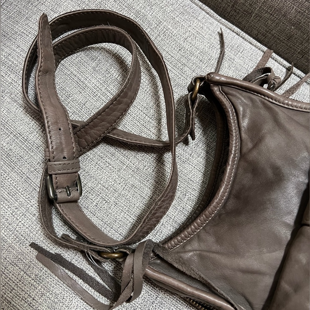 Aldo Rare Vintage Handcrafted Natural Milled Genuine Leather Boho Crossbody Bag - Picture 10 of 11